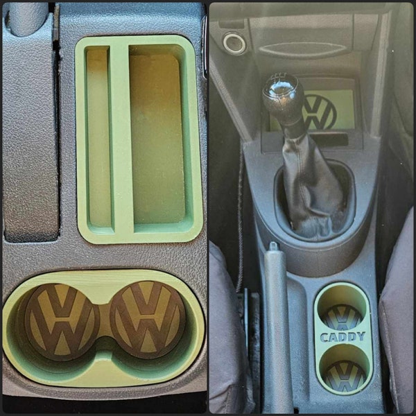 4 Stück VW Caddy Mittelkonsole Einsatz Set - Caddy Cupholder - Geschenk - Geburtstagsgeschenk