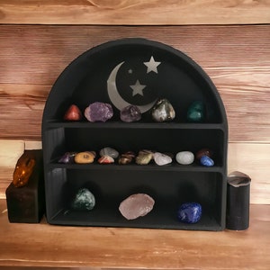 Moon & Stars Crystal Display - Elegant Display Shelf - Unique Style Gift - Birthday Present - Storage Solution For Precious Stones