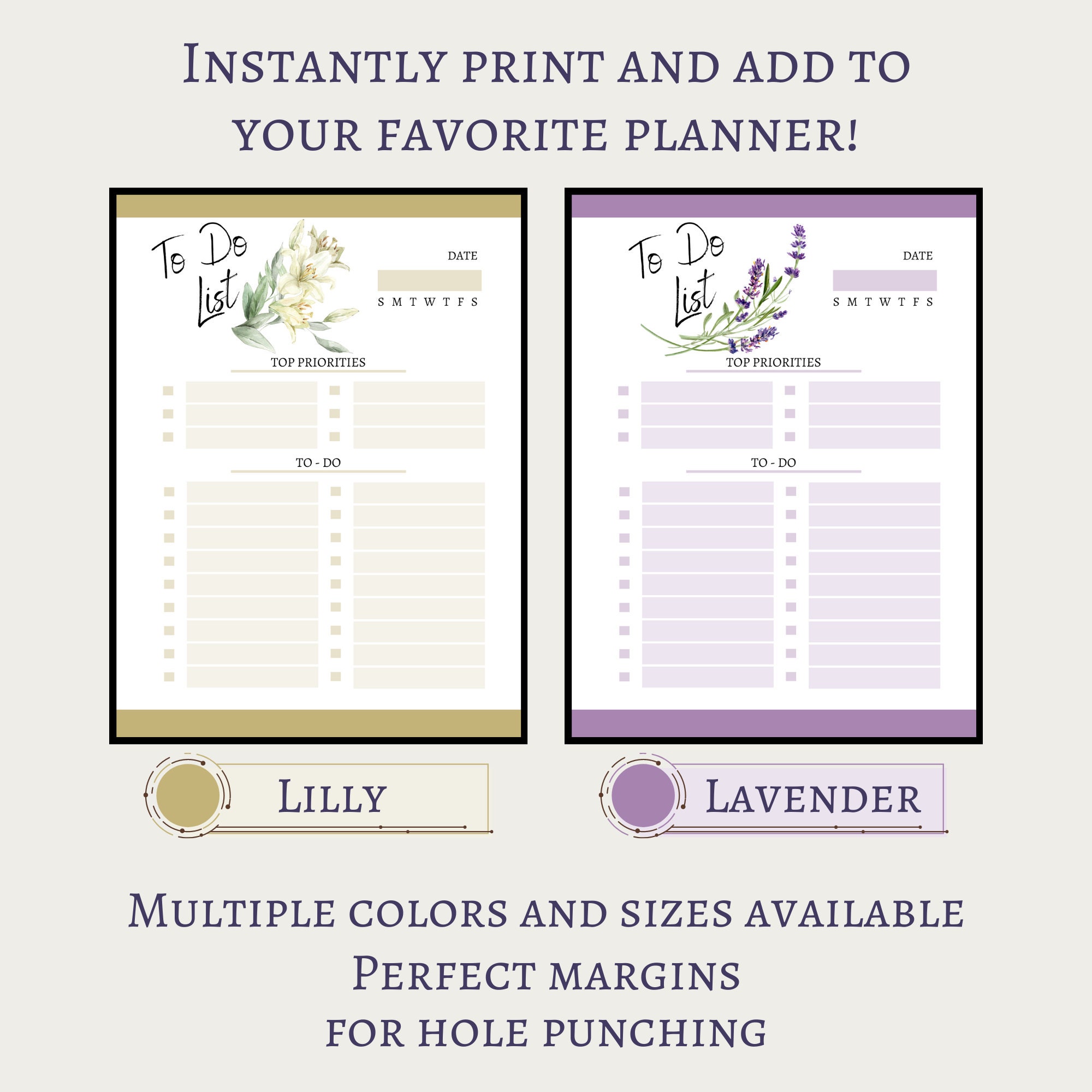 Printable To-do List, Print at Home Daily Task List, Daily and Weekly ...