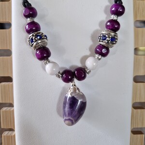 Necklace with amethyst pendant variant C