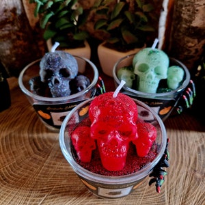 Skull scented candle in glass