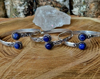 Armreifen Silber mit Lapislazuli
