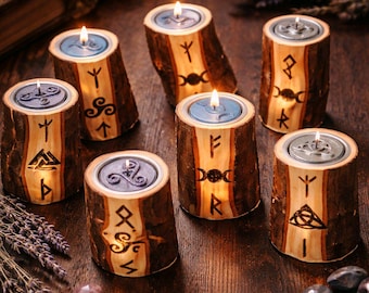 Yew tealight holder