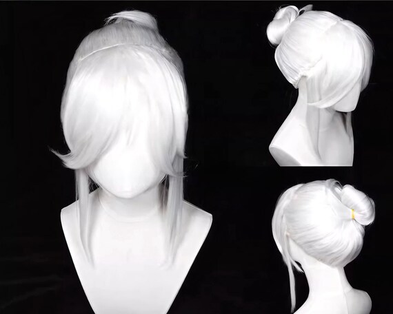 Valorant Jett Cosplay Wigs Withe Bun Wigs for Women Natural Looking Wigs High quality Hairpiece for Cosplayer Jett Cosplay Accessory Etsy