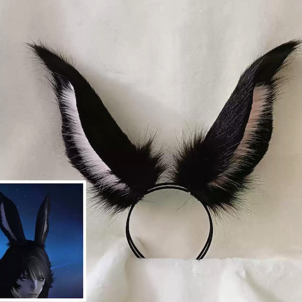 Final Fantasy Viera Cosplay Rabbit Ears, FF14 Headwear Cos Accessories, Imitation animaux oreilles accessoires de cosplay, jeu cosplay show oreilles bandeau