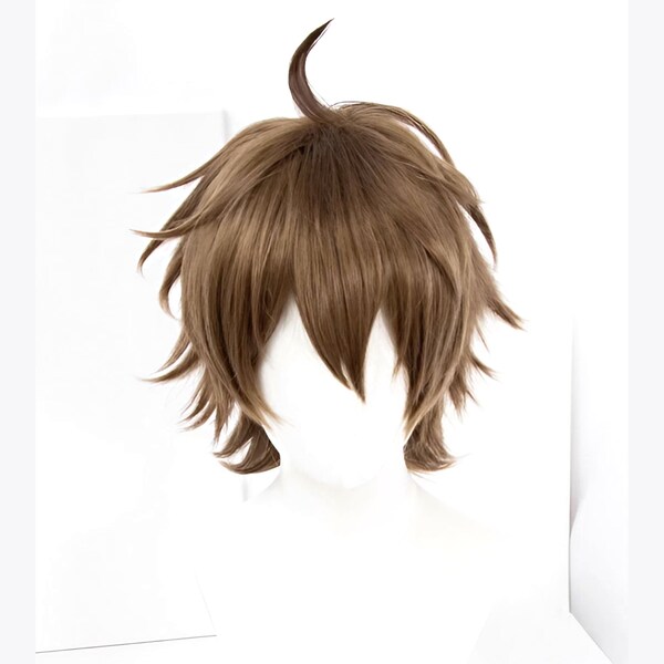 Unisex brown short wig, NU: Carnival Eiden cosplay wig, Authentic and high-quality hairpiece, Anime cosplay wig, Handsome boy short wig