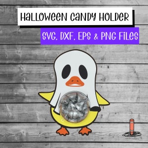 Halloween Ghost Duck Candy Treat houder bundel SVG, DXF, EPS, PNG; Trick or treat-cadeaus; Koepel; Chocolade houder; Snoep ornamenten SVG; Feest