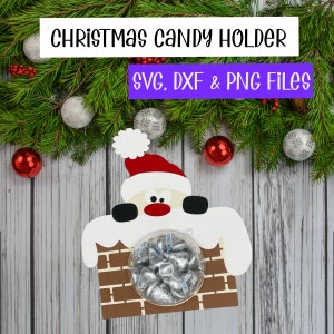 Santa Head Christmas Candy Treat Holder Cut File SVG Bundle, Digital Download, Candy Dome, Paper Ornament, Silhouette, Cricut