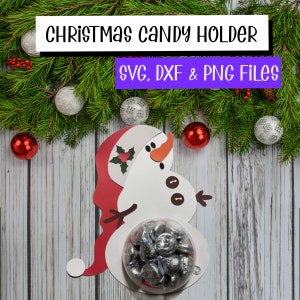 Snowman Treat Holder Cut File SVG, Digital Download, Candy Dome, Paper Ornament, Silhouette, Cricut