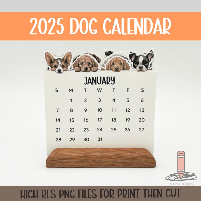 2025 Dog Calendar Printable Etsy