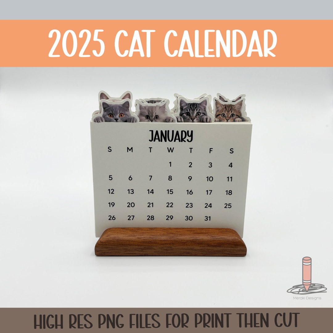 2025 Cat Calendar Printable - Etsy