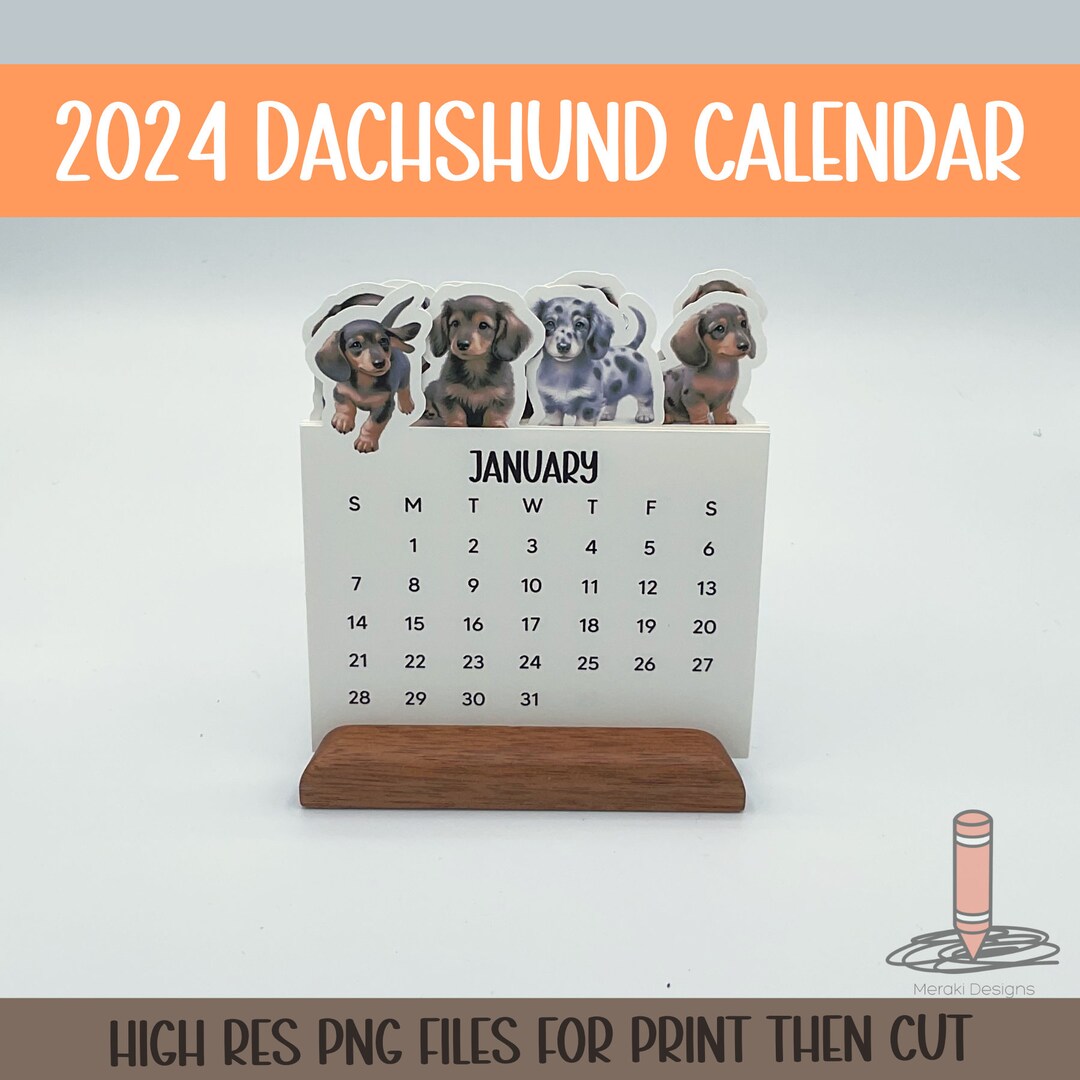 2024 Dog Calendar dachshund Printable Etsy