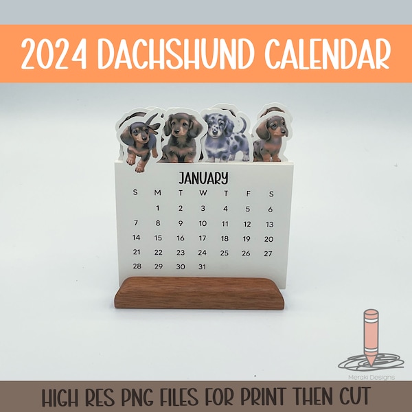 2024 Dog Calendar (Dachshund) - Printable