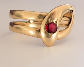 18K 1850s Antique Serpent Ring 18K Antique  Gold Ring Antique French snake Ring Victorian Ring gift