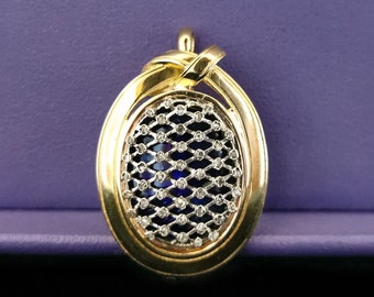 1850s 18K Pendant with Diamonds & Enamel Gold Victorian Diamond Pendant French Antique XIX Century Diamond pendant Victorian belt pendant