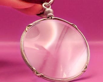 Collana con ciondolo portafoto in argento sterling 925 vintage: ciondolo ovale con ricordo - Italia