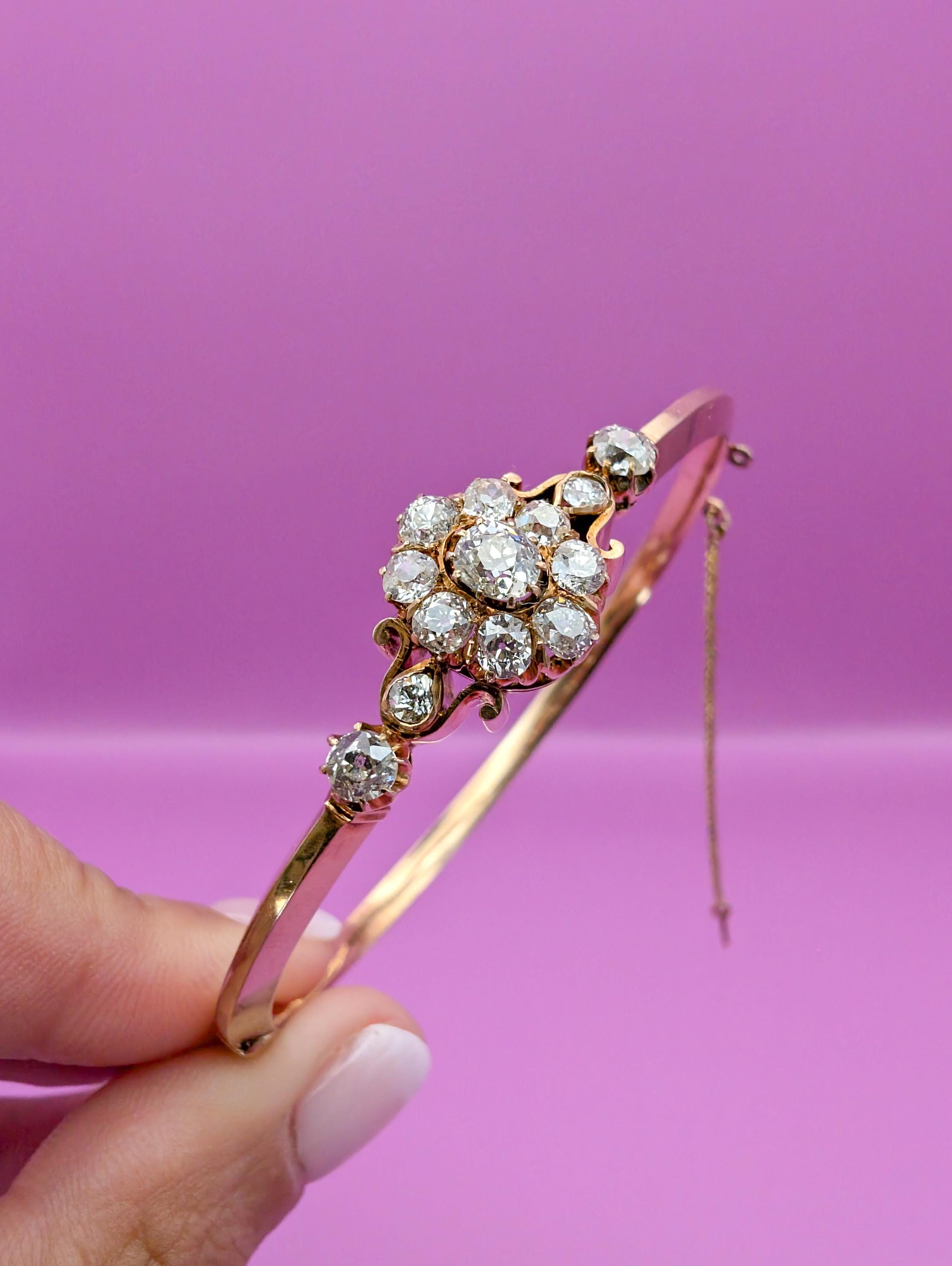 【定価35万】 ☆アンティーク ダイヤモンド ブレスレット バングル☆ [送料無料] 《限定1点》 No，AT-9 PT900 18金 18K 1(0)(0)