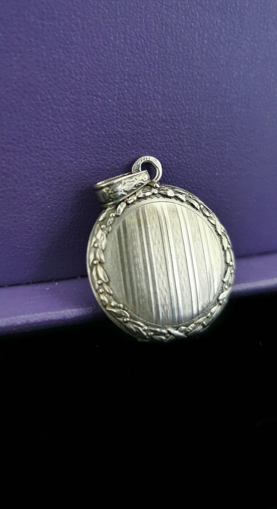Antique French 1900s Edwardian silver photo locket