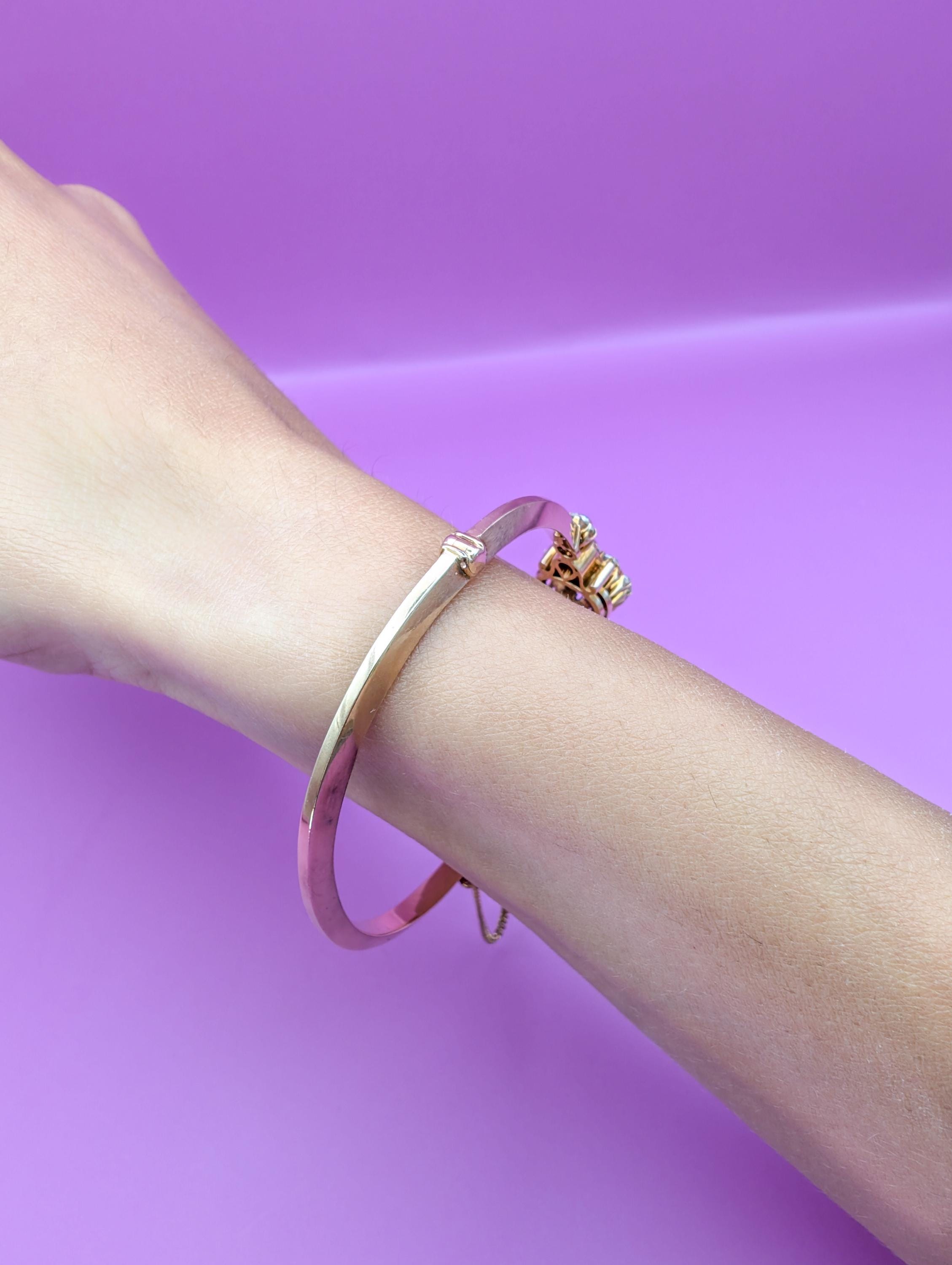 【定価35万】 ☆アンティーク ダイヤモンド ブレスレット バングル☆ [送料無料] 《限定1点》 No，AT-9 PT900 18金 18K 1(0)(0)