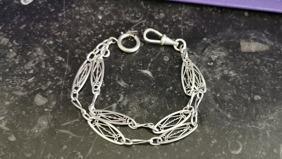 French silver bracelet watch Vintage French Laundry Bracelet Band Watch Women Silver Tone  main image 2