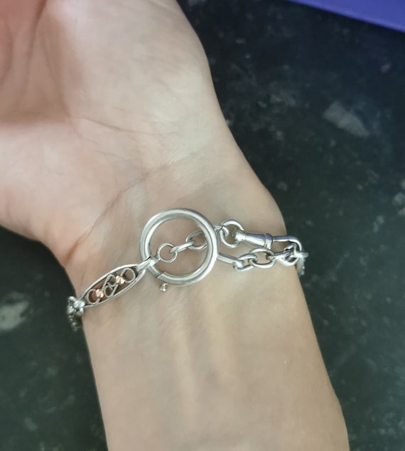 Bracelet Jonc Vermeil Antique - Style Art Nouveau - Argent Sterling Plaqué Or - Occasion