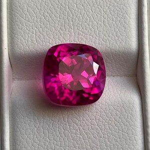 Pink Sapphire Cut, Lab Grown Sapphire, Ring Gemstone Wedding Gift 7.5 Ct. Cushion Shape Cut Stone, Pink Sapphire Jewelry 10x10x8 MM L-1