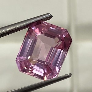 Pink Sapphire Gemstone Cut, Lab Grown Pink Sapphire Ring Gemstone, Wedding Gift 3.7 Ct. Radiant Cut Pink Sapphire Jewelry, 9X7X5 MM L-340