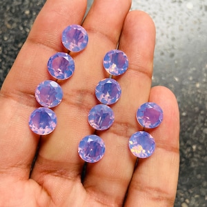 Lavender Quartz Faceted Gemstone Lot, Natural Lavender Cut Gemstone Lot, Round Shape Lavender Quartz Faceted Cabochon, Size 12x12x4 mm L-7
