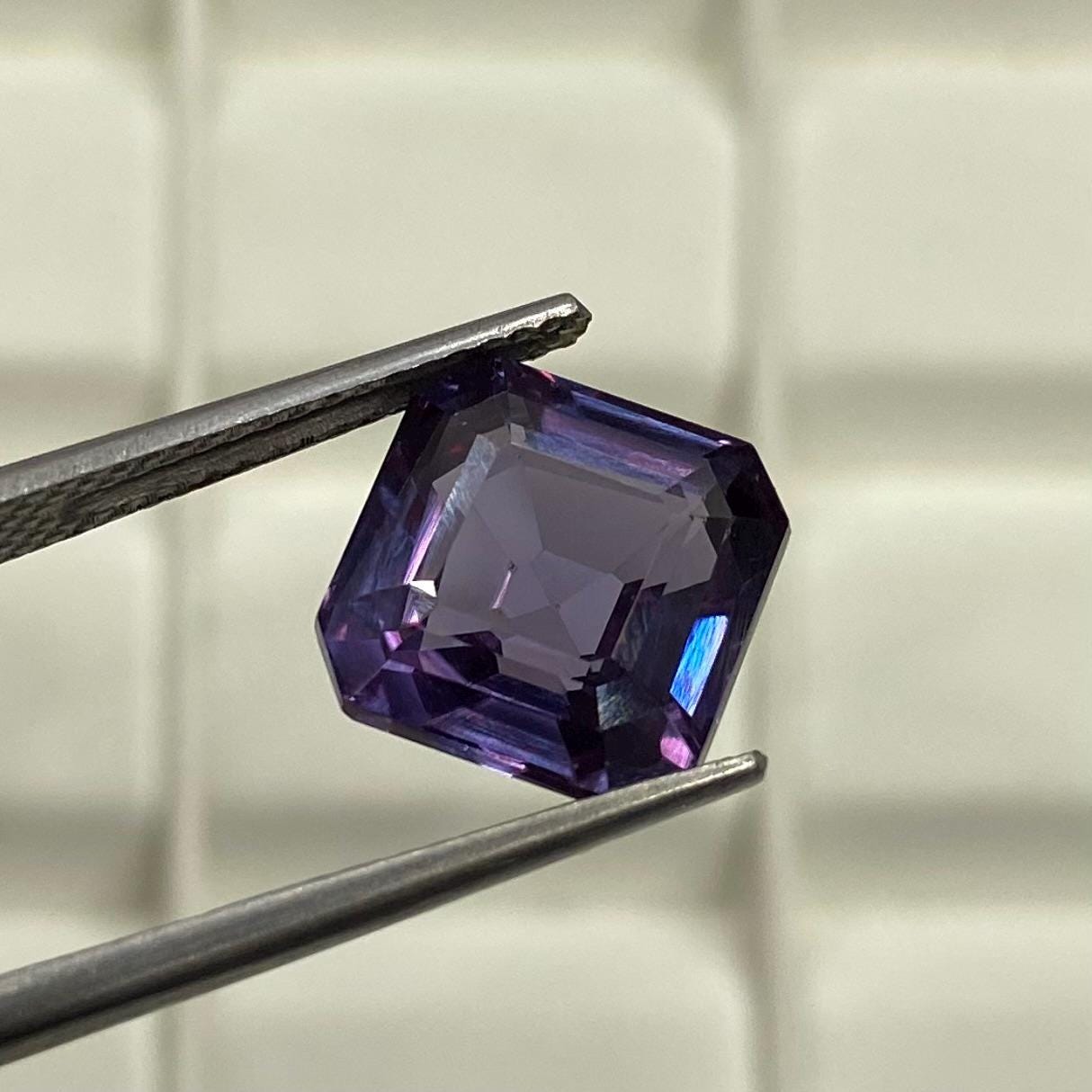 Lab Grown Alexandrite Stone: Asscher Cut Color Changing Gemstone