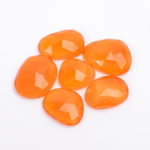 Carnelian Rose Cut Gemstone Slice, 100% Natural Carnelian Gemstone Lot, Mix Shape 6 Pieces Lot Loose Gemstone ,Size 12X12 16X11 mm M-914