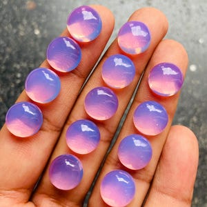 Lavender Quartz Cabochon Lot, Natural Lavender Quartz Gemstone Lot, Round Shape Loose Gemstone, Lavender Quartz Jewelry Size 12x12x6 mm L-3