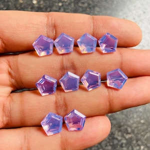 Lavender Quartz Faceted Gemstone Lot, Natural Lavender Cut Gemstone Lot, Fancy Shape Lavender Quartz Faceted Cabochon, Size 10x10x4 mm L-13