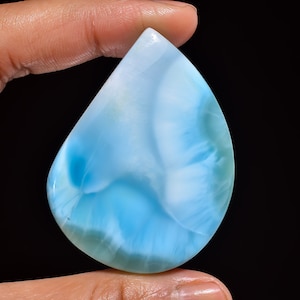 Larimar Gemstone, 100% Natural Larimar Cabochon, Fancy Shape Loose Gemstone 116.5 Ct. AAA Quality Larimar Cabochon Size 45X38X6 mm M-693
