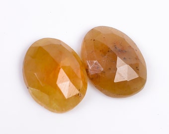 Lot de 10 pierres précieuses taillées rondes saphir jaune de