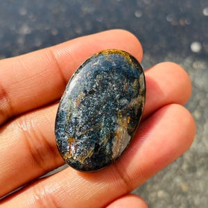 Teal Moss Kyanite Gemstone, Natural Teal Moss Kyanite Cabochon, Oval Shape Loose Kyanite Gemstone, Teal Kyanite Jewelry, Size 41x26x6 mm L-8