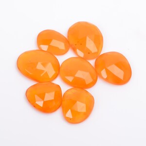 Carnelian Rose Cut Gemstone Slice, 100% Natural Carnelian Gemstone Lot, Fancy Shape 7 Pieces Lot Loose Gemstone ,Size 13X9 16X13 mm M-915
