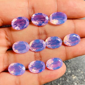 Lavender Quartz Faceted Gemstone Lot, Natural Lavender Cut Gemstone Lot, Oval Shape Lavender Quartz Faceted Cabochon Size 12x10x4 mm L11