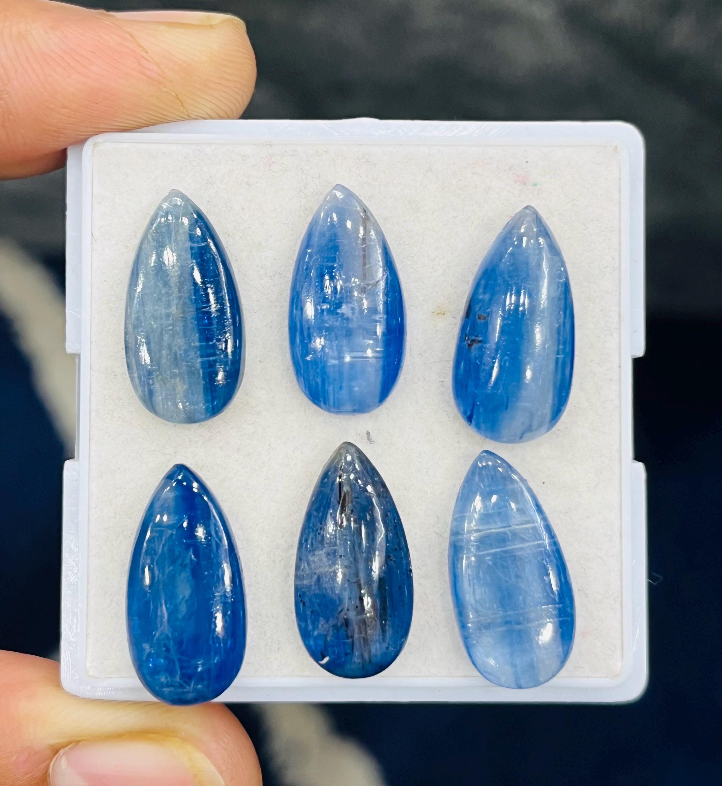6 Pcs Lot Royal Blue Kyanite Gemstone Cabochon, 100% Natural