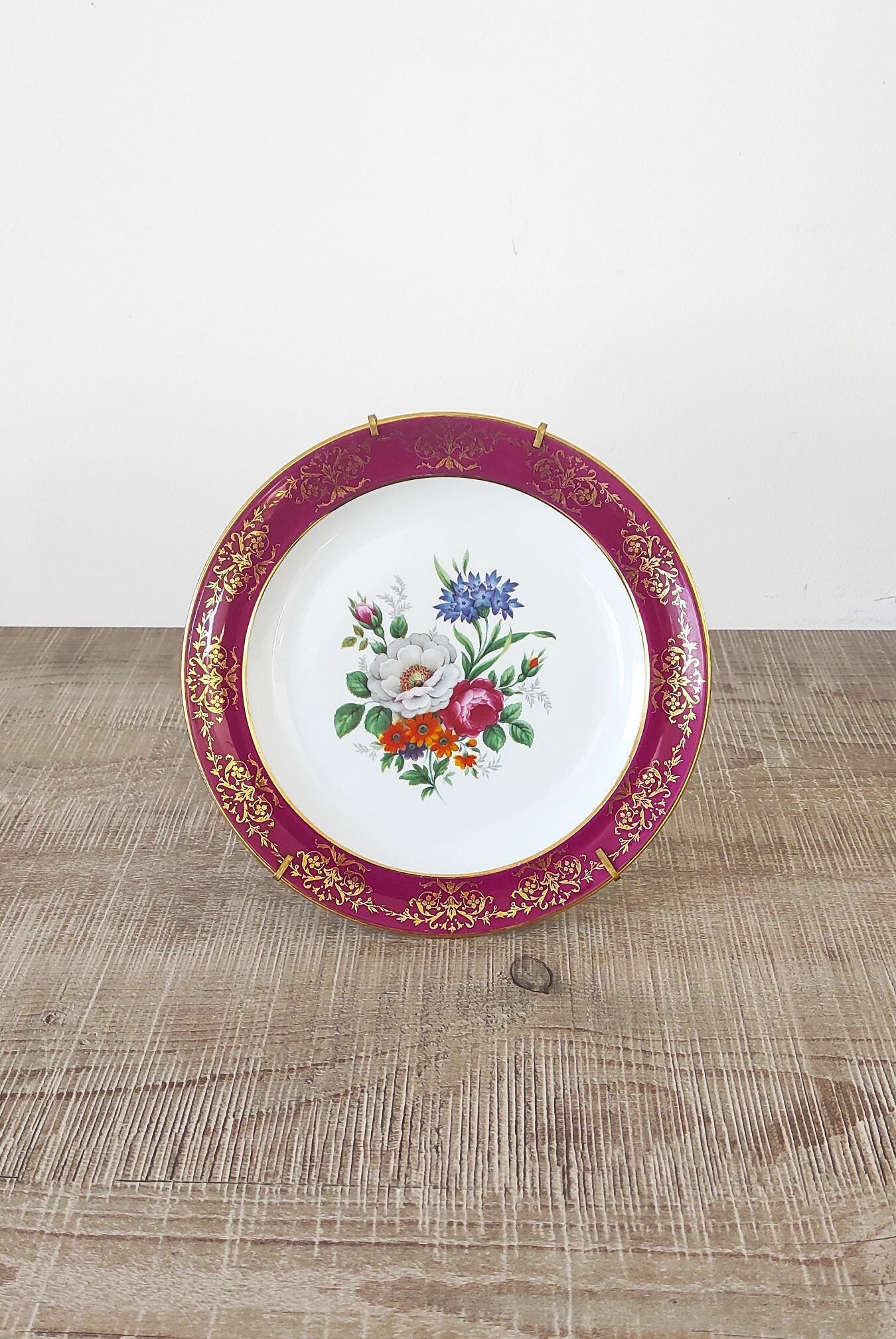 Assiette Florale Décorative en Porcelaine de Limoges-French Vintage Livraison Offerte France.