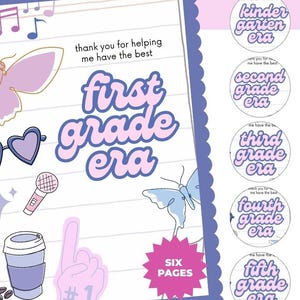 Swiftie Danksagungskarten für den Lehrer • digitaler Download • 6 Seiten zum Ausdrucken • Geschenke für den Lehrer
