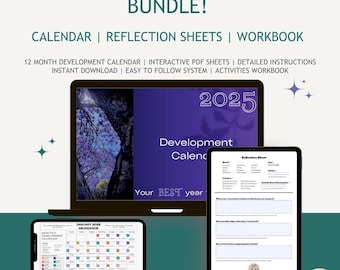 2025 Personal Development System: Goal Setting, Time Management, Habit Tracker, Self-Improvement Calendar for Stress Relief and Motivation