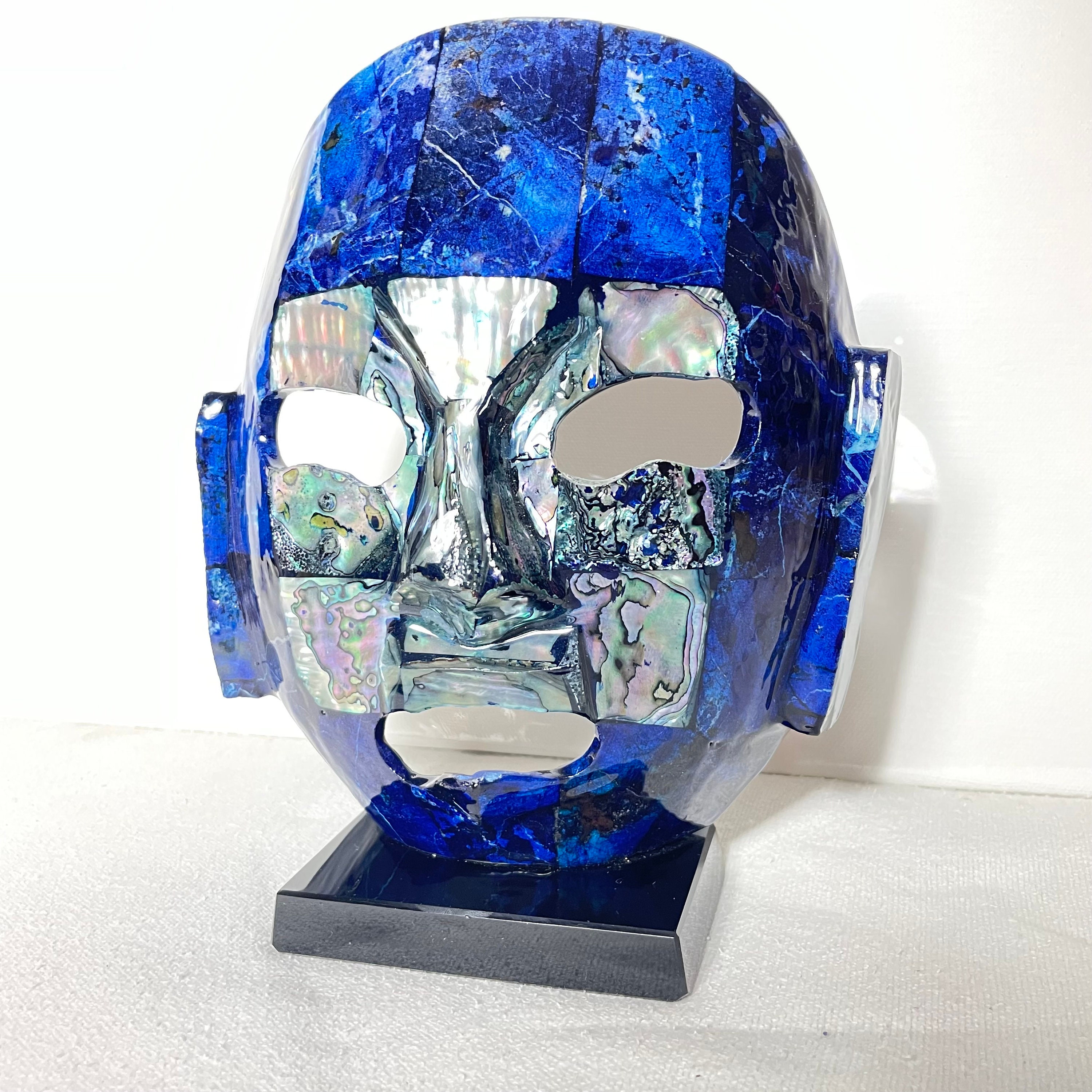 Mayan Aztec Abalone Sodalite Crystal Ceremonial Mask Made in - Etsy