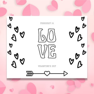 5 Ausmalbilder zum Ausdrucken, Valentinstag Dekorationen
