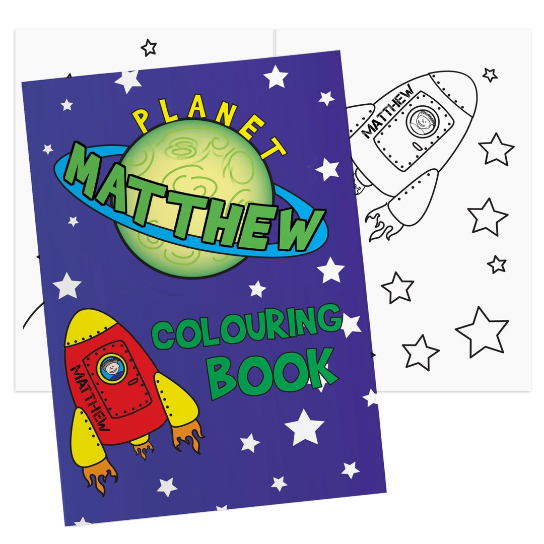 Spacemaker Coloring Box Personalised Space Design Colouring Book A Fantastic Gift for Any Child ...