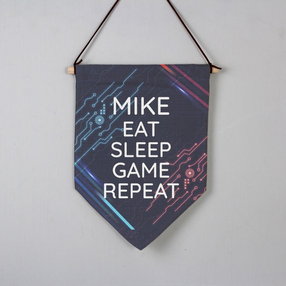 Personalisierte Free Text Gaming Hanging Banner Etsy