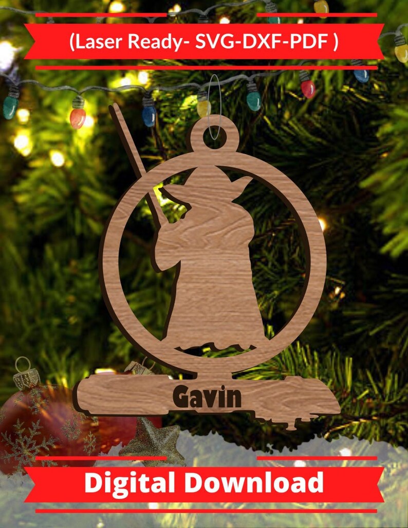 Yoda With Lightsaber Ornament SVG Files for Cricut Omtech Etsy