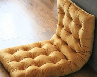 Quilted Velvet Floor Cushion: Meditation Bench Pillow