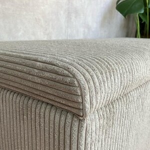 luxury corduroy bench with a seat on top and with a storage box in the vintage styled interior