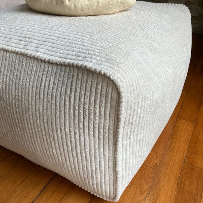 Corduroy Stuffed Sitting Pouf Filled Floor Cushion Seat Etsy