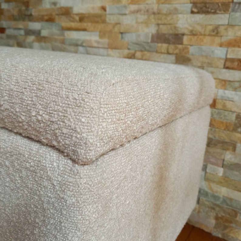 Boucle Storage Unit Bench Entryway Handmade Furniture With Etsy